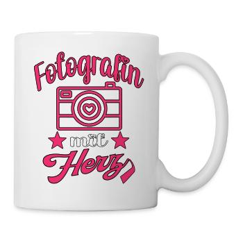 Fotografin mit Herz Kamera Fotografieren - Tasse - Weiß - Rechts