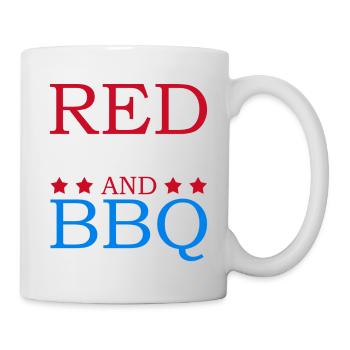 Rot Weiß Und Bbq 4. Juli Unabhängigkeitstag - Tasse - Weiß - Rechts