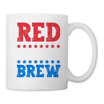 Red white and brown drink July 4 - Mug - white - Right