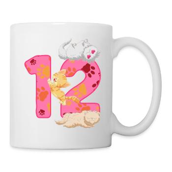 Chaton de 12 ans | Chemise d’anniversaire de chat - Mug blanc - blanc - Droite