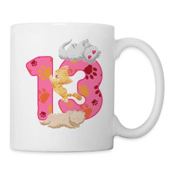 Chaton de 13 ans | Chemise d’anniversaire de chat - Mug blanc - blanc - Droite