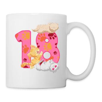Chaton de 18e anniversaire | Chemise d’anniversaire de chat - Mug blanc - blanc - Droite