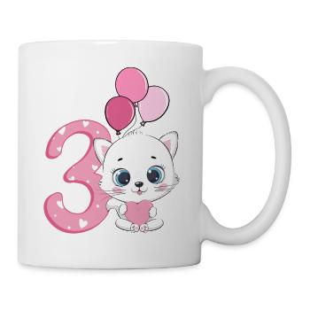 Chaton 3ème anniversaire | Chemise d’anniversaire de chat | - Mug blanc - blanc - Droite