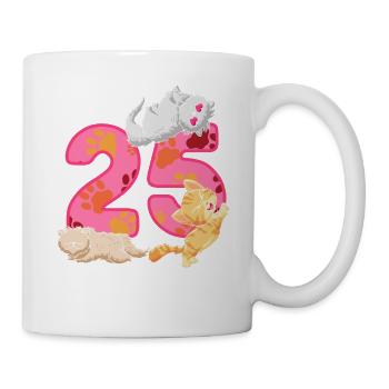 Chaton de 25 ans | Chemise d’anniversaire de chat - Mug blanc - blanc - Droite