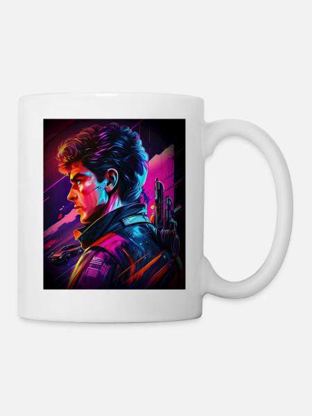 Retrowave Synthwave 80s Design - Tasse - Weiß