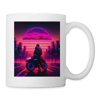 Retrowave Synthwave 80s Design - Tasse - Weiß - Rechts