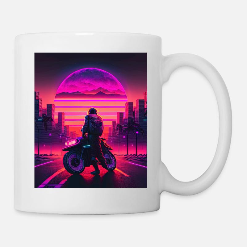 Retrowave Synthwave 80s Design - Tasse - Weiß