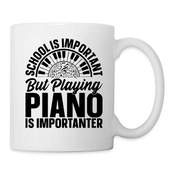 L’école est importante, mais jouer du piano est important - Mug blanc - blanc - Droite
