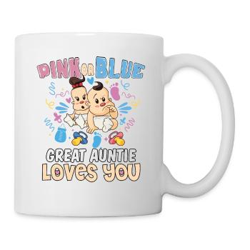 Rose ou bleu Grande tante t’aime meilleure tante - Mug blanc - blanc - Droite