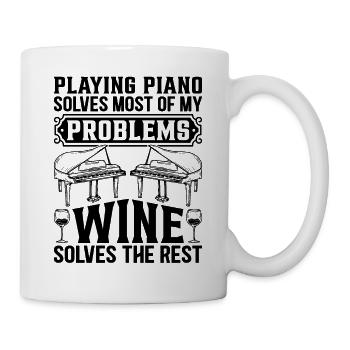 Jouer du piano résout la plupart de mes problèmes - Piano P - Mug blanc - blanc - Droite