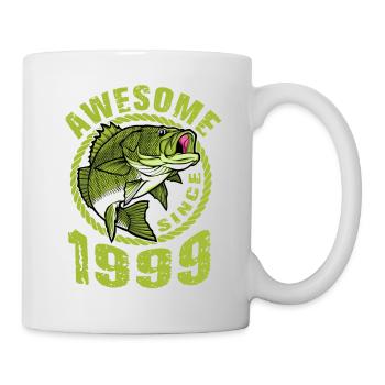 Awesome since 1999. Angel, Angler Geburtstag - Tasse - Weiß - Rechts