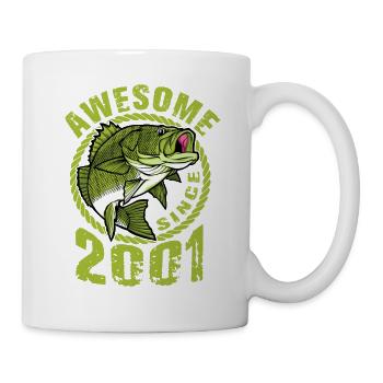 Awesome since 2001. Angel, Angler's birthday - Mug - white - Right