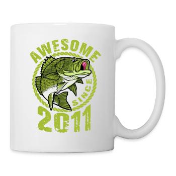 Awesome since 2011. Angel, Angler's Birthday - Mug - white - Right