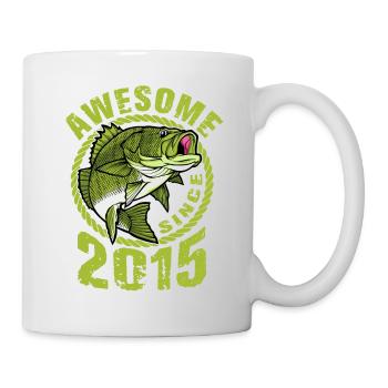 Awesome since 2015. Angel, Angler Birthday - Mug - white - Right