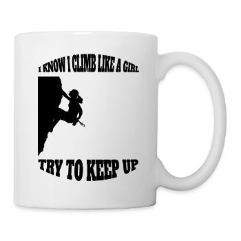 Climbing Mountaineering Girls Hiking Woman Bouldering - Mug - white - Right