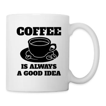 Coffee Cup Café Cadeau Café Grain Caféine - Mug blanc - blanc - Droite