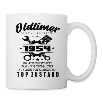 Oldtimer Special Edition Modell 1954 Geburtstag - Tasse - Weiß - Rechts