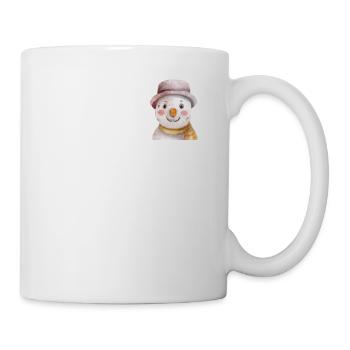 Retro Winter Snowman Face Chest Pocket - Mug - white - Right