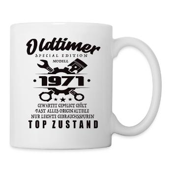Oldtimer Special Edition Modell 1971 Geburtstag - Tasse - Weiß - Rechts