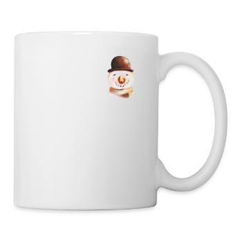 Snowman Face Retro Winter Chest Pocket - Mug - white - Right