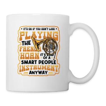 French horn player, marching band French horn - Mug - white - Right