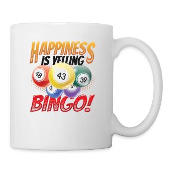 Happiness is screaming bingo - Mug - white - Right