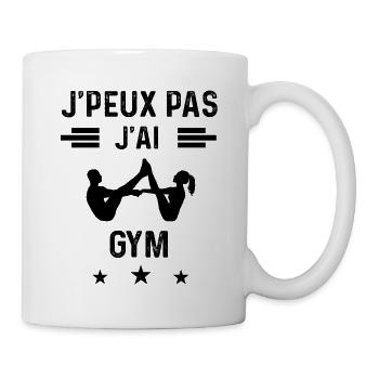 cadeau je peux pas j'ai gym - Mug blanc - blanc - Droite
