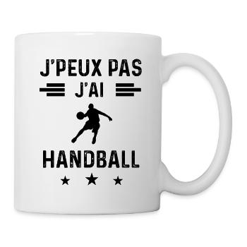 cadeau je peux pas j'ai handball joueur - Mug blanc - blanc - Droite