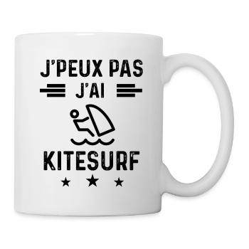 cadeau je peux pas j'ai kitesurf - Mug blanc - blanc - Droite