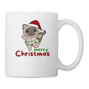 Chat Joyeux Noël Hiver Animaux Chats - Mug blanc - blanc - Droite