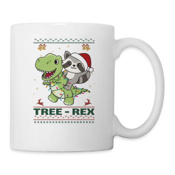 Joyeux Noël moche raton laveur Arbre Rex - Mug blanc - blanc - Droite