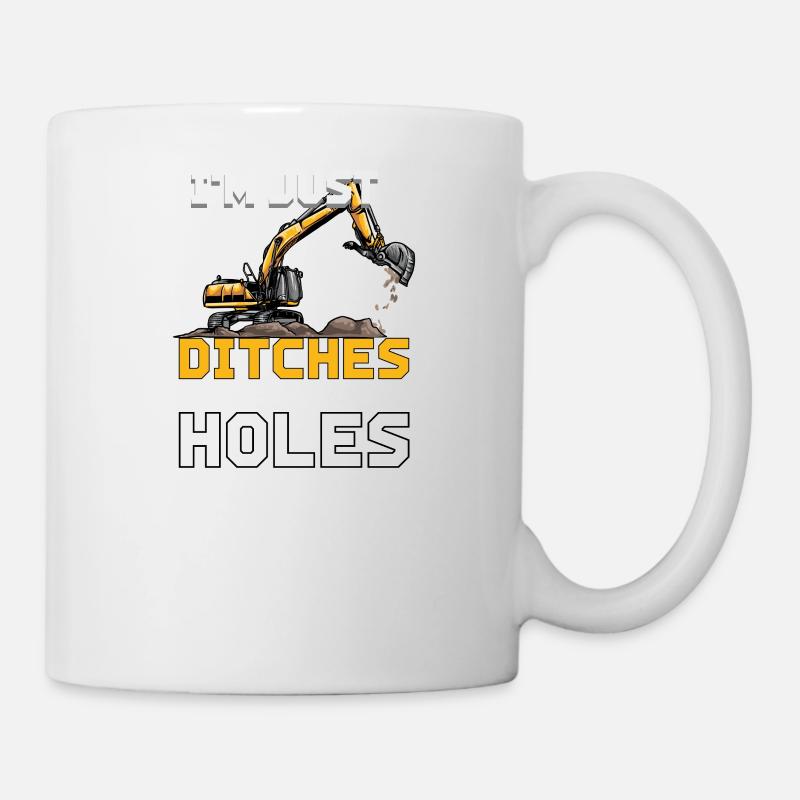 Opérateur de machine de chantier Pelle de chantier - Mug blanc - blanc