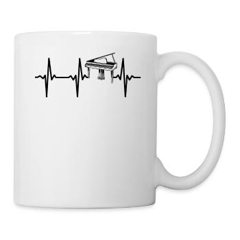 Piano Heartbeat Piano ECG Heartbeat Pianiste - Mug blanc - blanc - Droite