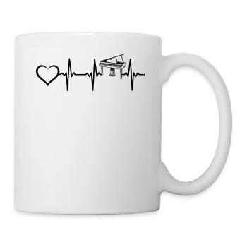 Piano Heartbeat Heart Piano ECG Heartbeat Piano - Mug blanc - blanc - Droite