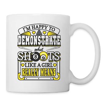 Billard drôle Ce que signifie tirer comme une fille - Mug blanc - blanc - Droite