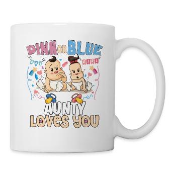 Pink or Blue Aunty Loves You Best Auntie Ever - Tasse - Weiß - Rechts
