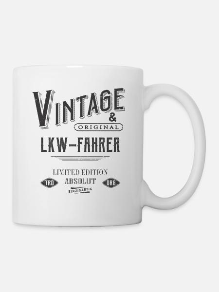 LKW Fahrer Vintage - Tasse - Weiß