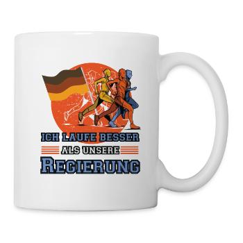 Lustiges Marathon Läufer Laufen Cross Country - Tasse - Weiß - Rechts
