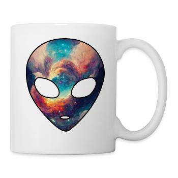 Kosmischer Alienkopf Nebel Galaxie Weltraum - Tasse - Weiß - Rechts