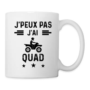 cadeau je peux pas j'ai quad - Mug blanc - blanc - Droite