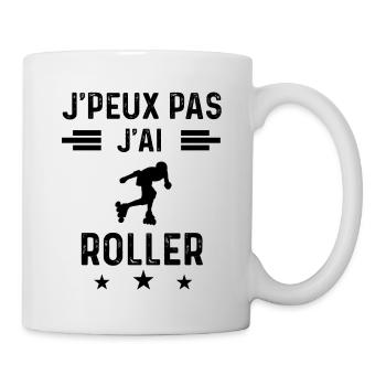 cadeau je peux pas j'ai roller - Mug blanc - blanc - Droite