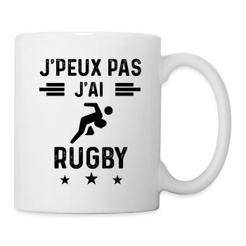 cadeau je peux pas j'ai rugby joueur - Mug blanc - blanc - Droite