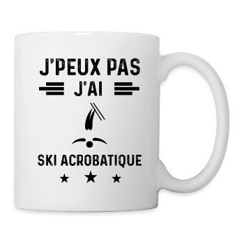 cadeau je peux pas j'ai ski acrobatique - Mug blanc - blanc - Droite