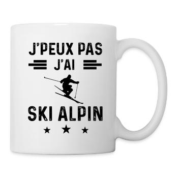 cadeau je peux pas j'ai ski alpin - Mug blanc - blanc - Droite