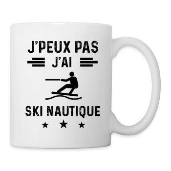 cadeau je peux pas j'ai ski nautique - Mug blanc - blanc - Droite