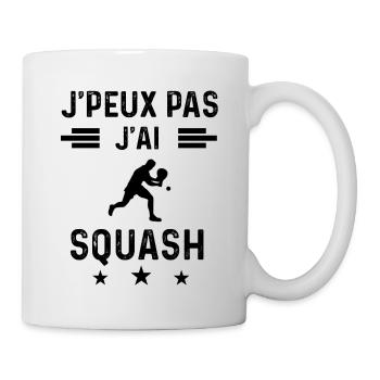 cadeau je peux pas j'ai squash - Mug blanc - blanc - Droite