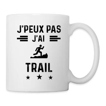 cadeau je peux pas j'ai trail - Mug blanc - blanc - Droite