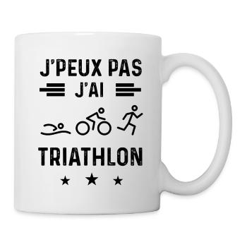 cadeau je peux pas j'ai triathlon - Mug blanc - blanc - Droite