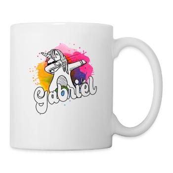 GABRIEL - Schöner Jungen Name mit Coolem Einhorn - Tasse - Weiß - Rechts