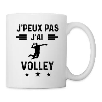 cadeau je peux pas j'ai volley - Mug blanc - blanc - Droite